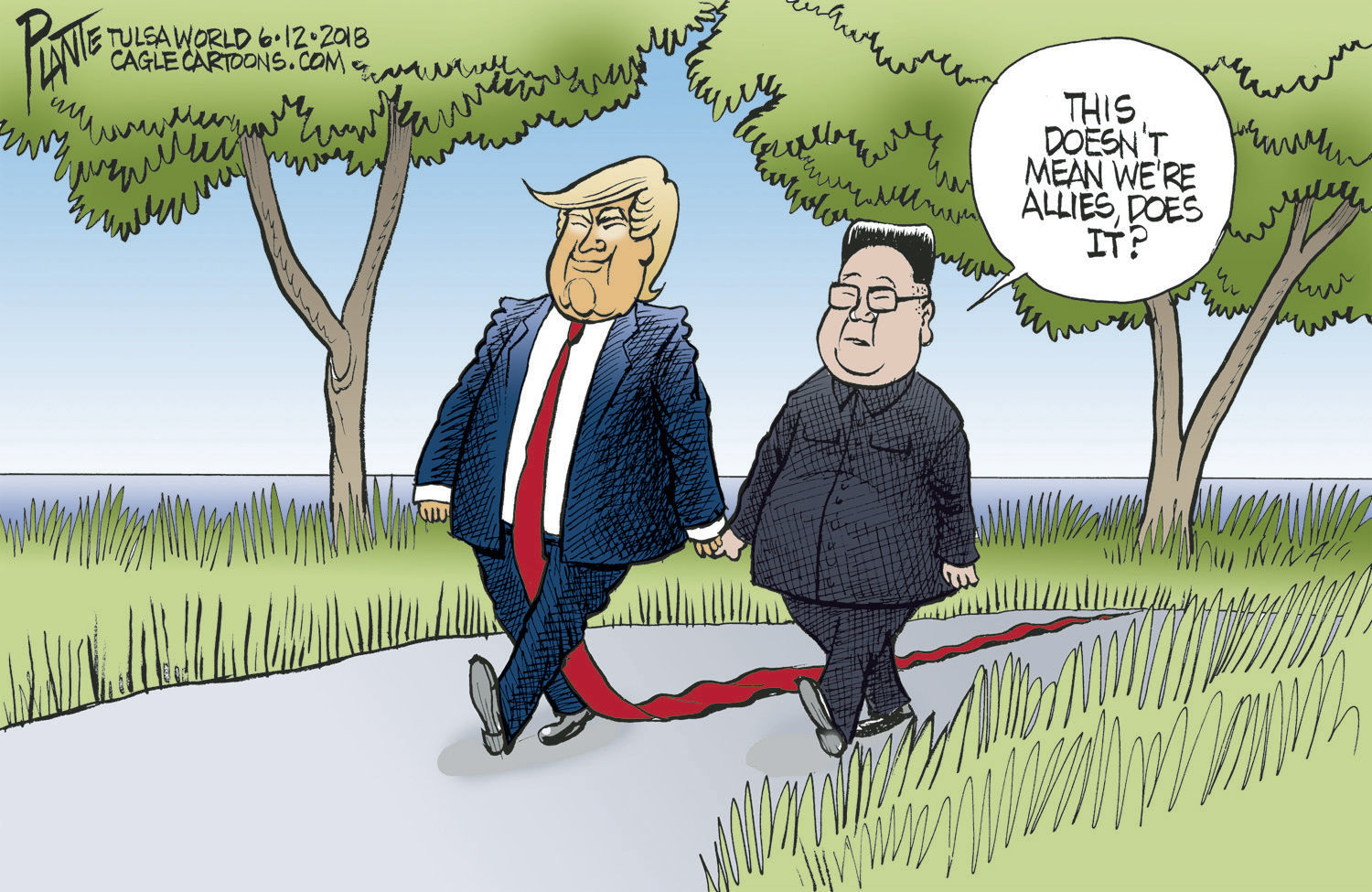 Bruce Plante Cartoon: Trump and Kim Jong Un meet